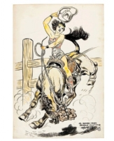 H. G. Peter Wonder Woman Cowboy Comic Art